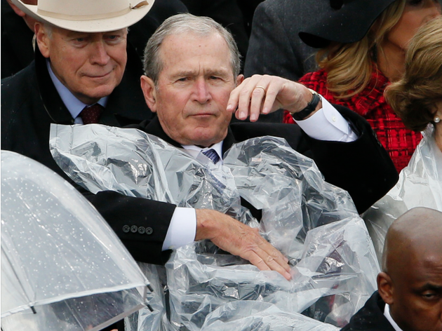 ژست جالب بوش در مراسم تحلیف ترامپ +عکس