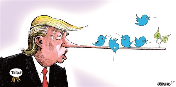 جدیدترین تصویر از ترامپ توئیتر باز! +کاریکاتور