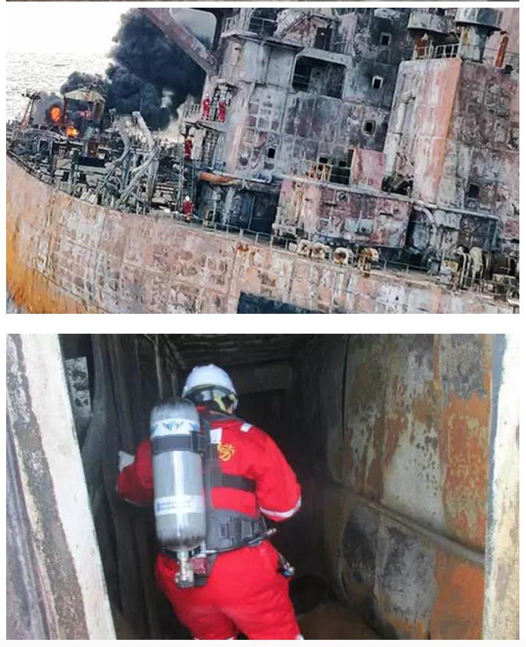 امدادگران چینی روی کشتی سانچی +عکس
