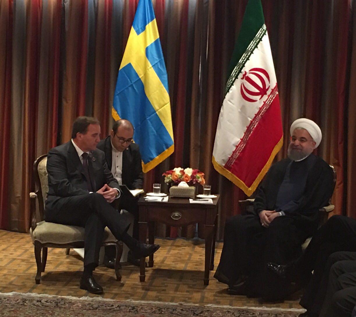 ديدار روحاني با نخست وزير سوئد در نیویورک +عکس