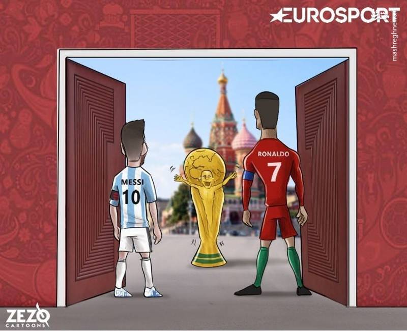 سلام جام جهانی به مسی و رونالدو +کاریکاتور