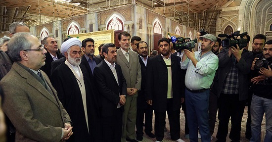 عدم استقبال سیدحسن خمینی از احمدی نژاد در حرم امام +عکس