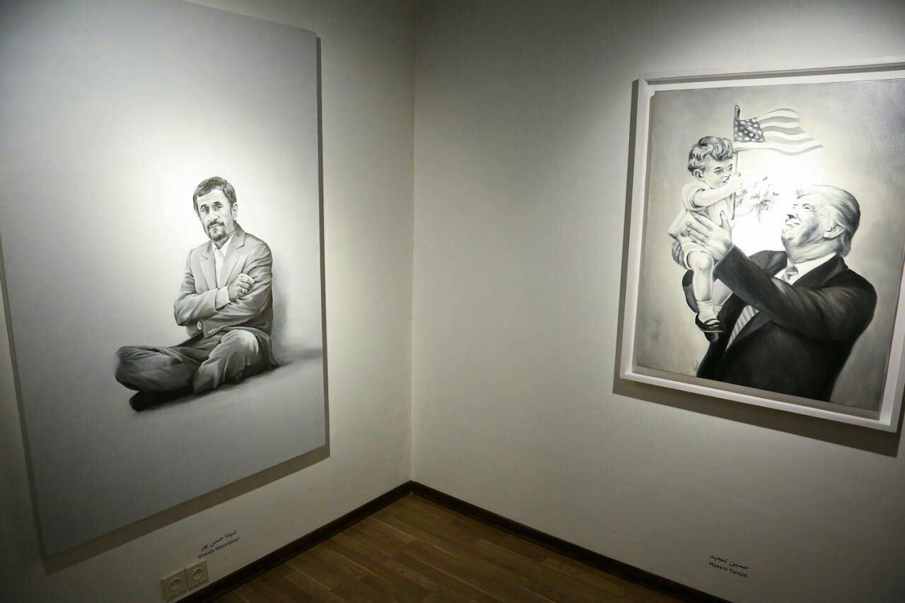 احمدی‌نژاد و ترامپ در یک گالری در تهران +عکس